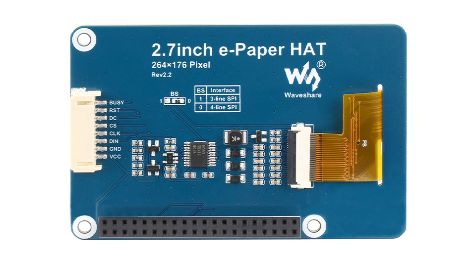2.7英寸电子墨水屏 SPI 控制接口