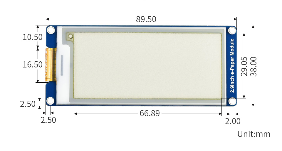 2.9英寸电子墨水屏尺寸
