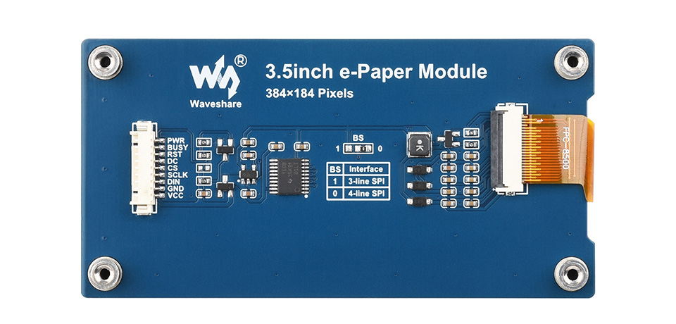 3.5 英寸红黄黑白四色电子墨水屏带模块版本背面