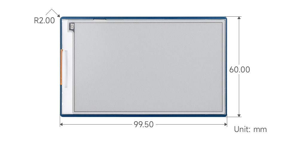 3.97 英寸黑白电子墨水屏模块尺寸
