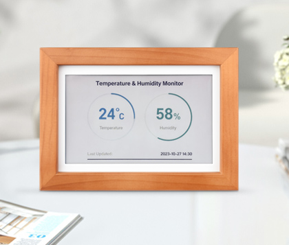 7.3 英寸E6彩色墨水屏电子相框室内温湿度显示