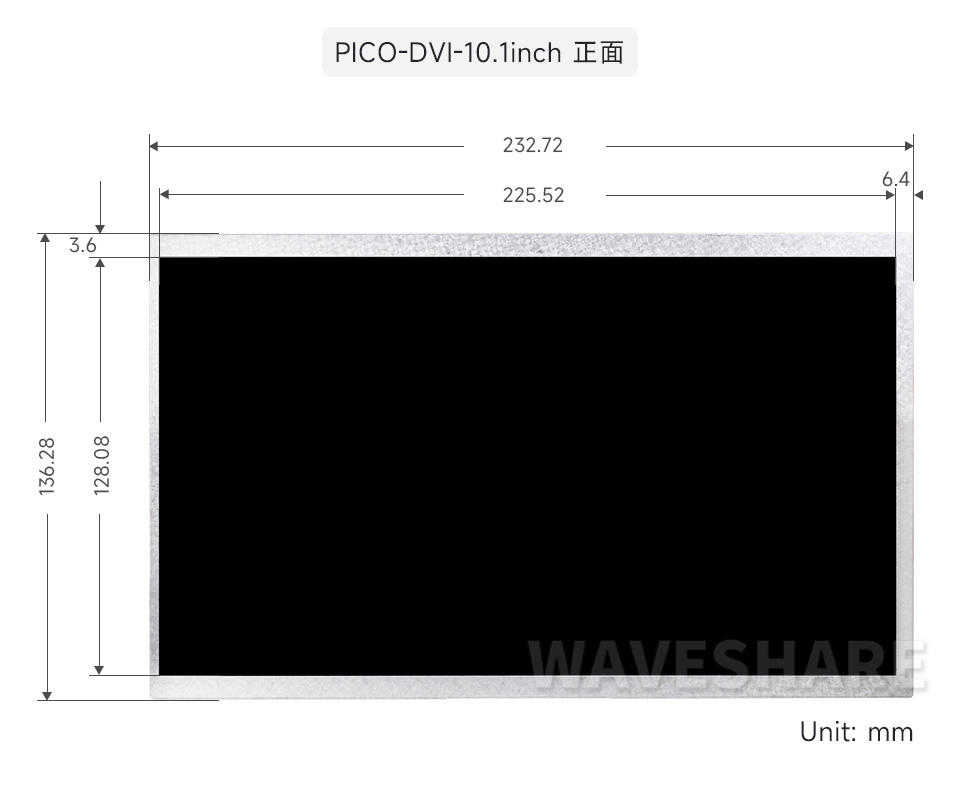 DVI 接口 Pico 扩展板尺寸