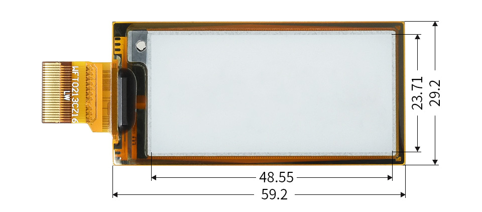 2.13 英寸 LCD Pico 扩展板外形尺寸