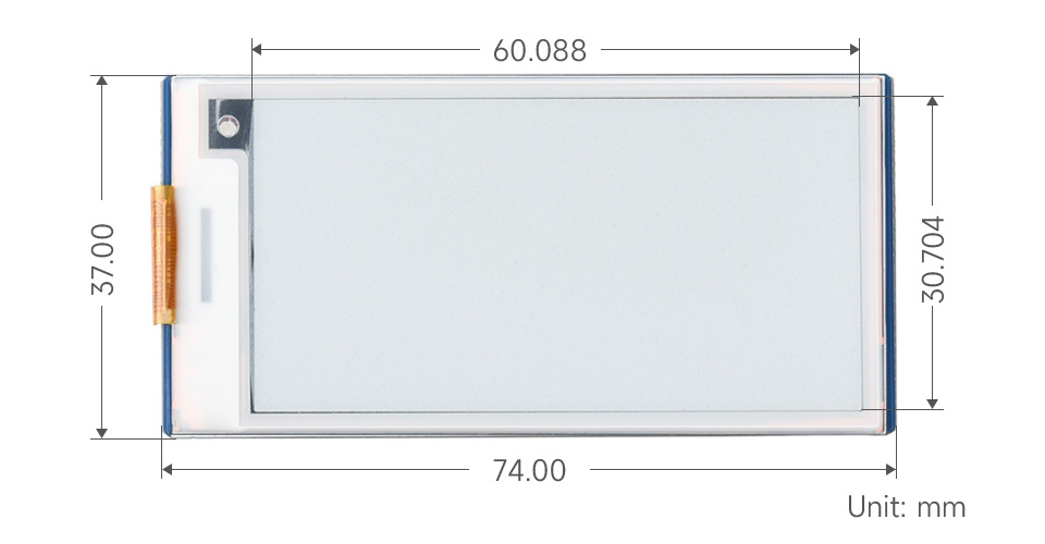 2.66英寸电子墨水屏尺寸