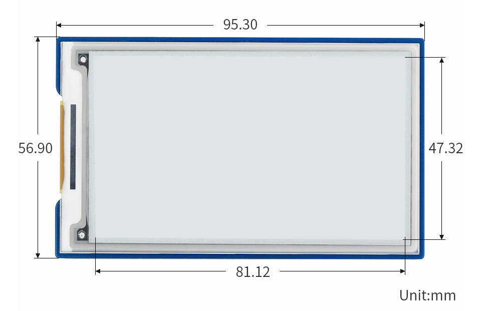 2.66英寸电子墨水屏尺寸