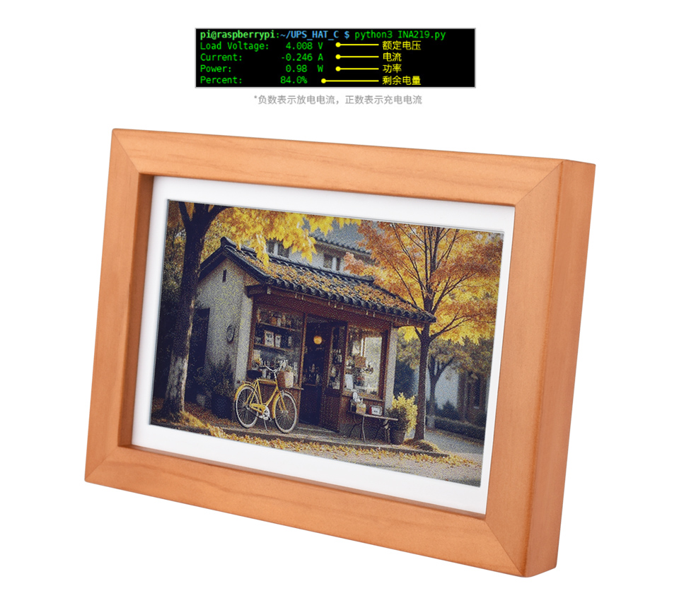 7.3 英寸彩色墨水屏电子， 实时检测模块工作状态，数据展示