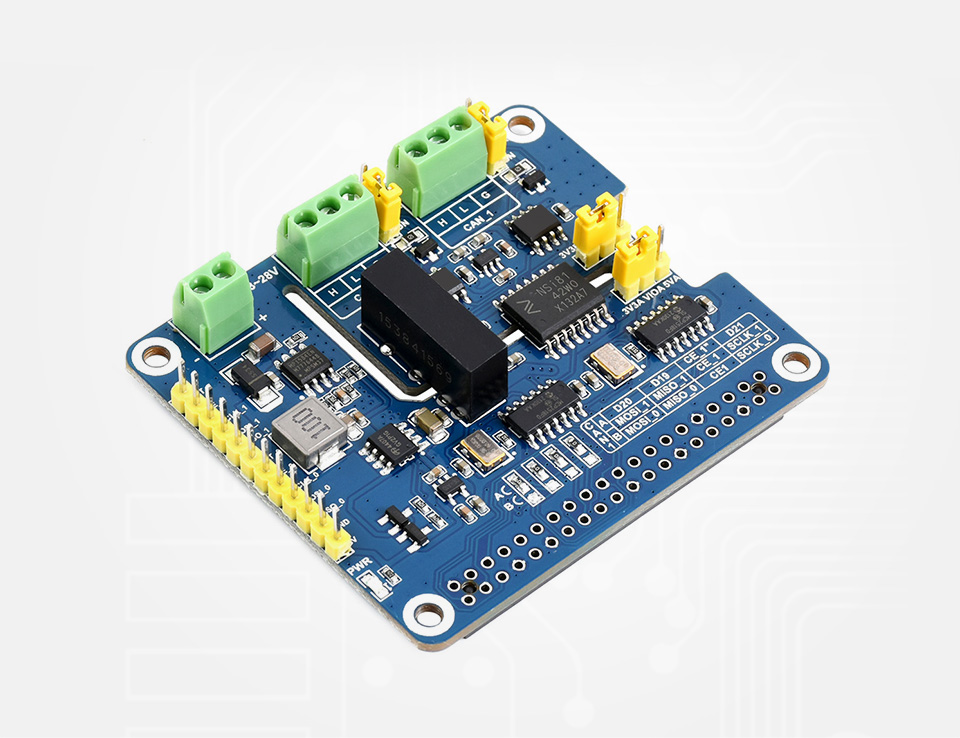 树莓派双通道隔离型CAN FD总线扩展板