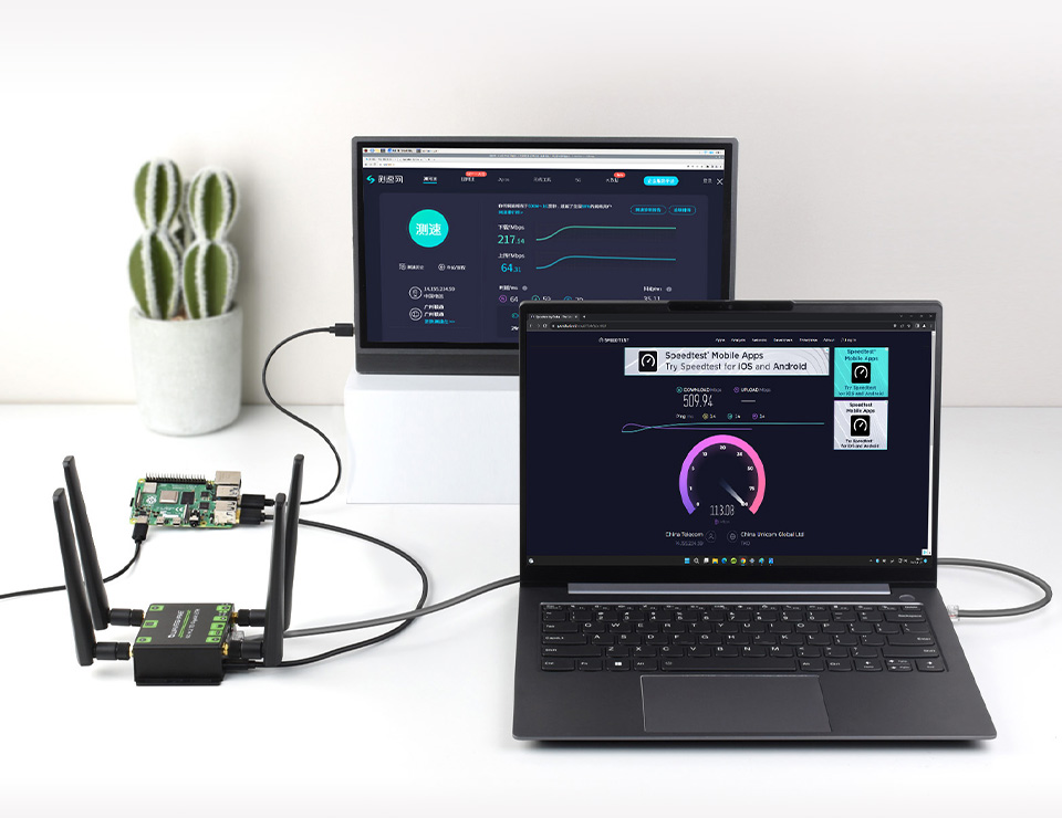 5G M.2 转千兆以太网转换器设备联网实例演示