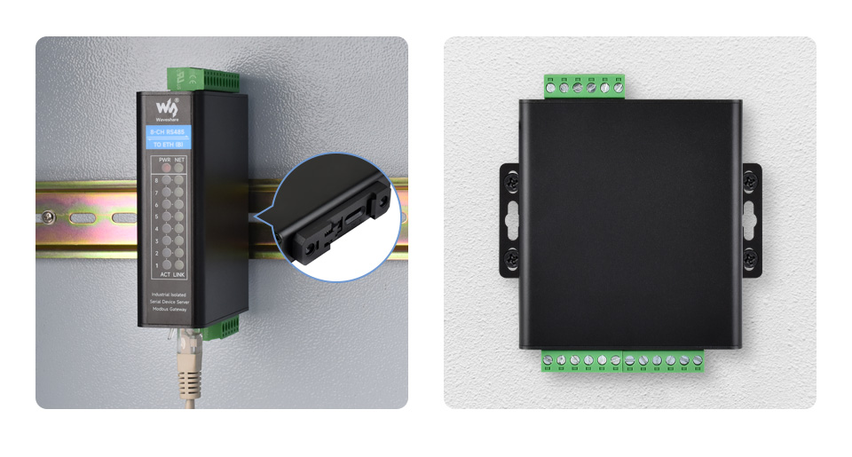 工业隔离 RS485 八串口服务器导轨式串口服务器