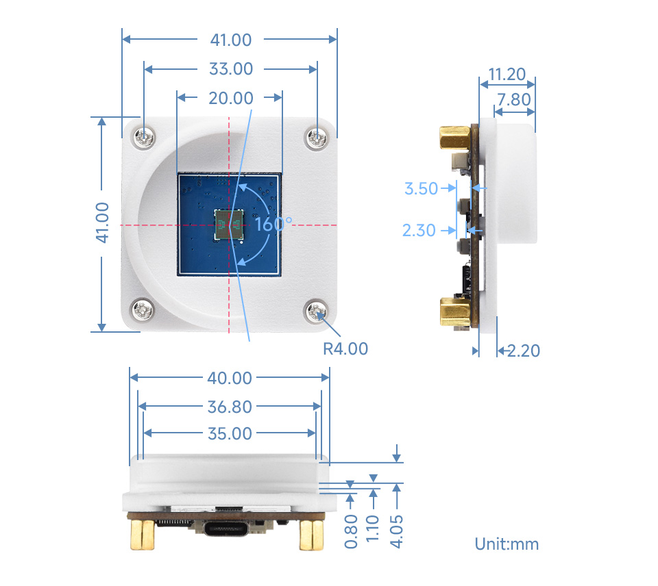 60GHz 毫米波雷达外形尺寸