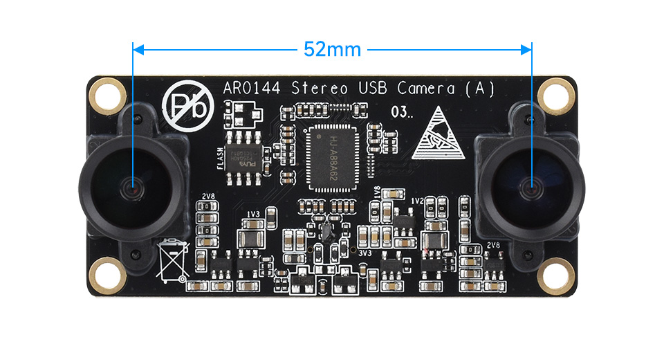 200 万像素 双目摄像头 52mm 基线
