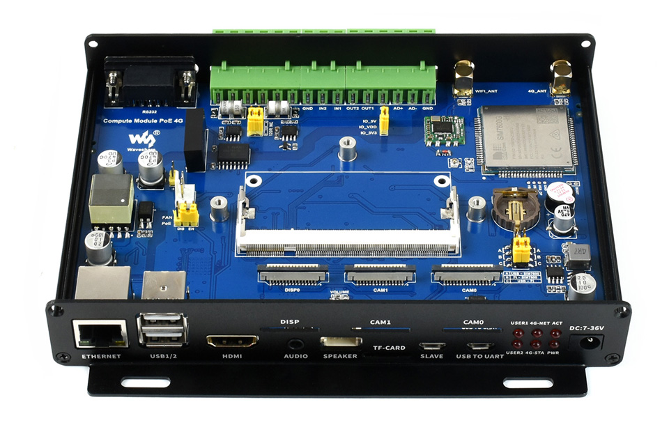 Compute Module PoE 4G Board 树莓派工业级物联网工控主板板载多种接口