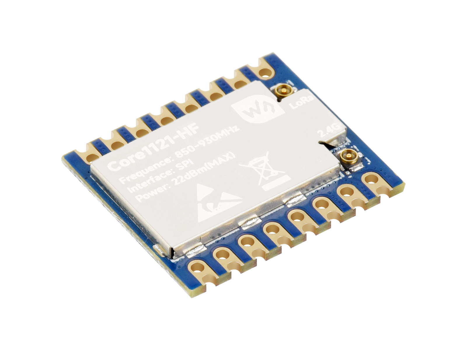 Core1121 LoRa 双频模组 采用低功耗 LoRa 收发器 LR1121 适用于 Sub-GHz 与 2.4GHz 频段