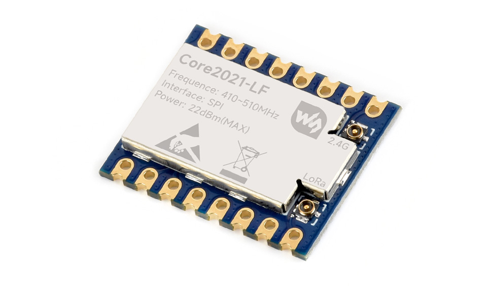 Core2021-LF LoRa 模组正面图 410-510MHz 无排针版本