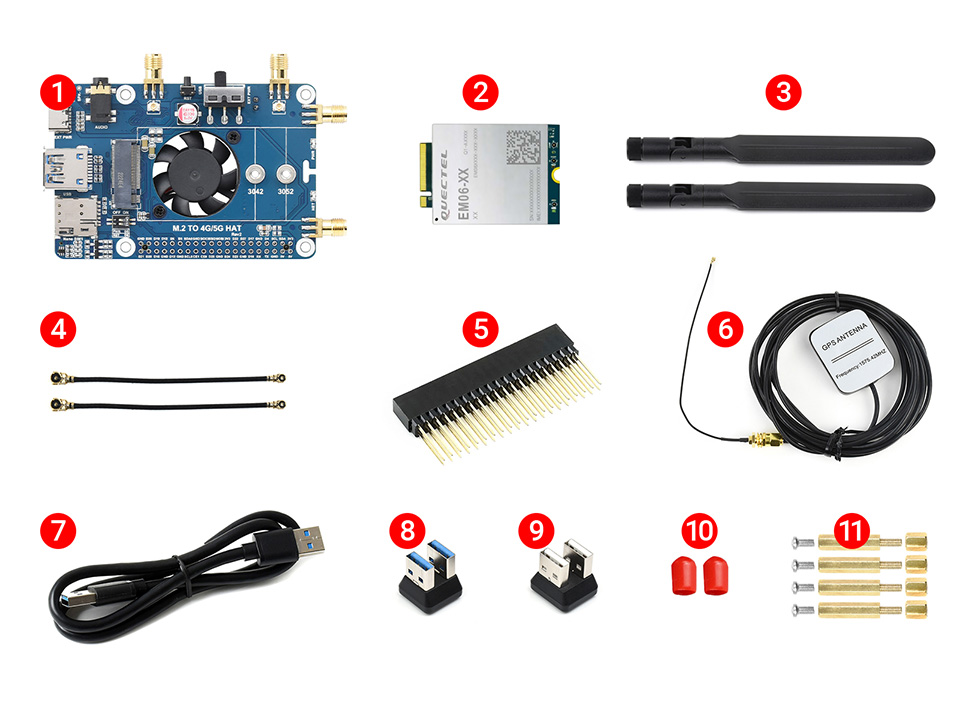 树莓派 LTE Cat 6 通信扩展板 LTE-A 高速通信配置