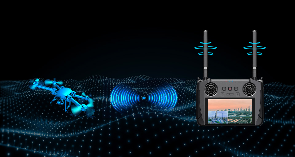 EyeLink-RC-S1 行业版轻量手持地面站具备自适应频段特性，可有效避开干扰，保障稳定传输