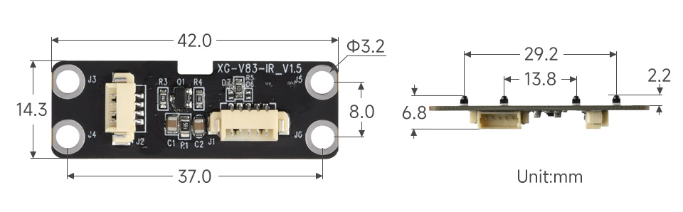 一体式电容指纹模块产品尺寸