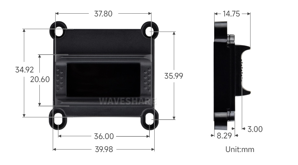 一体式电容指纹模块产品尺寸