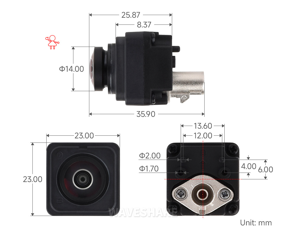 GMSL 1MP 摄像头模组产品尺寸