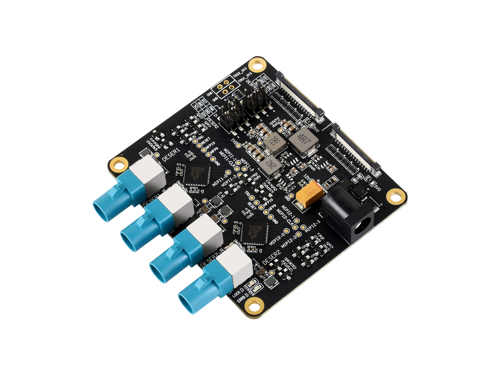 4 路 GMSL 摄像头扩展板 搭载 MAX9296 解串芯片 高速 低延迟 串行传输 适用于树莓派 5 主板