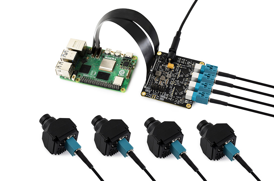 GMSL 摄像头扩展板 与树莓派 5 和 GMSL 摄像头连接示例