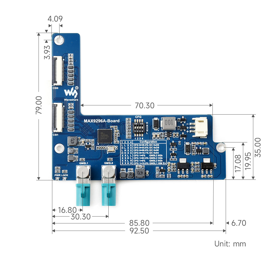 MAX9296-GMSL-DESER-MODULE 产品尺寸
