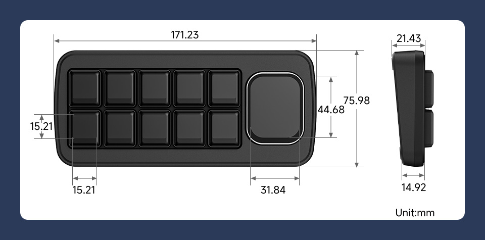 Waveshare MK10 多功能 AI 语音控制面板产品尺寸