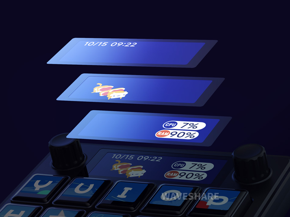 Waveshare MK20 多功能智能控制面板支持实时调用数据制作主题