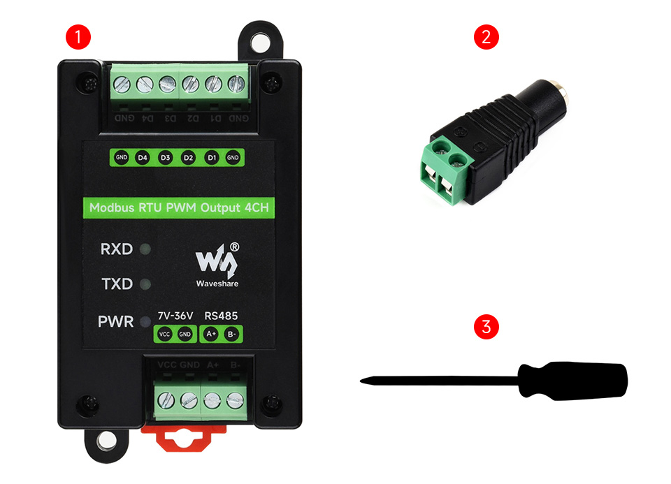 Modbus RTU PWM Output 4CH 配置清单