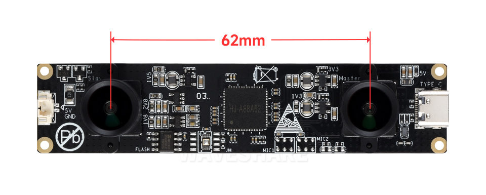 200 万像素 双目摄像头62mm 基线
