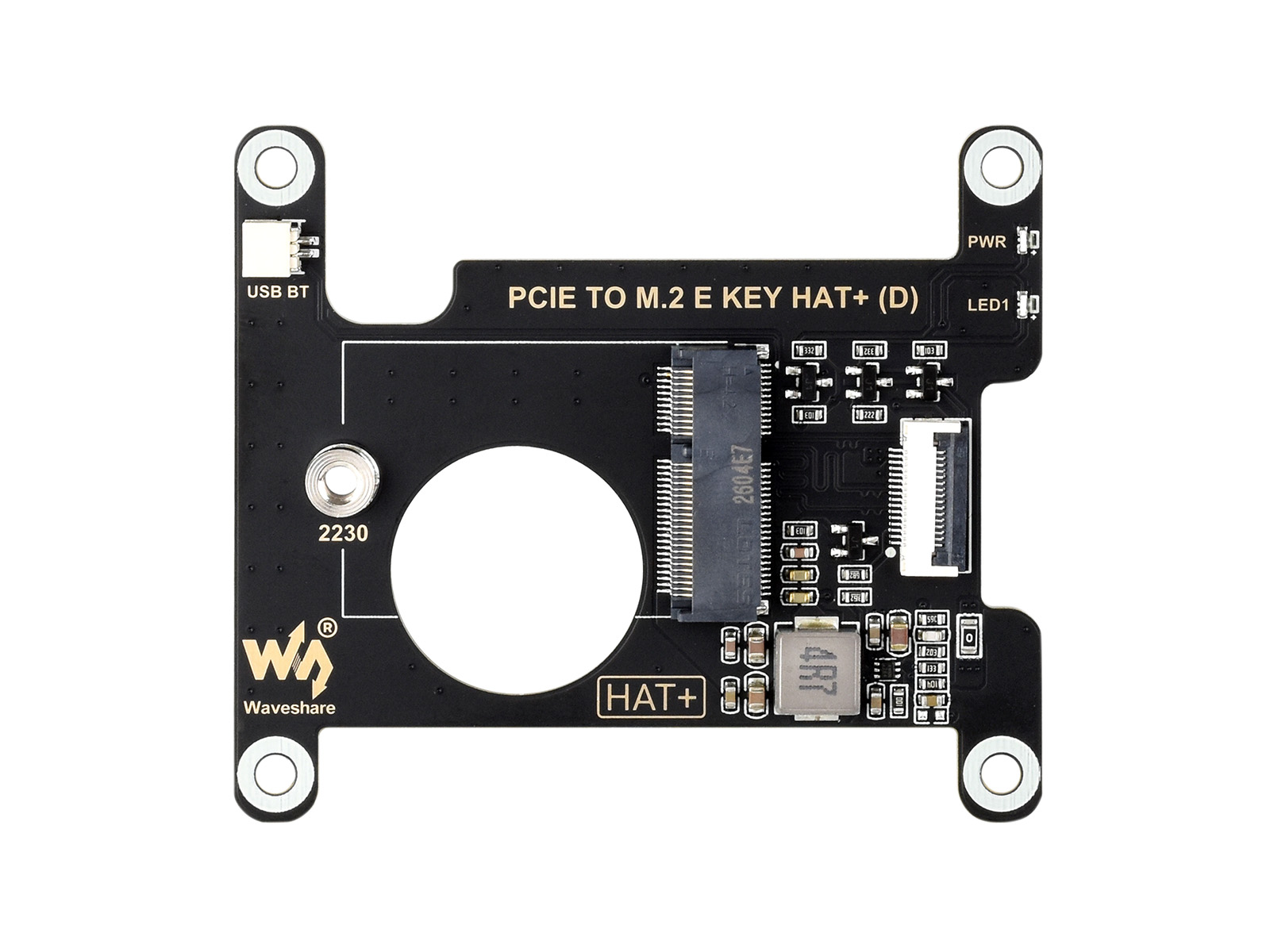 树莓派 5 PCIe 转 M.2 E KEY 转接板 适用各种 NGFF (M.2 E KEY) 无线网卡 支持 USB 蓝牙连接