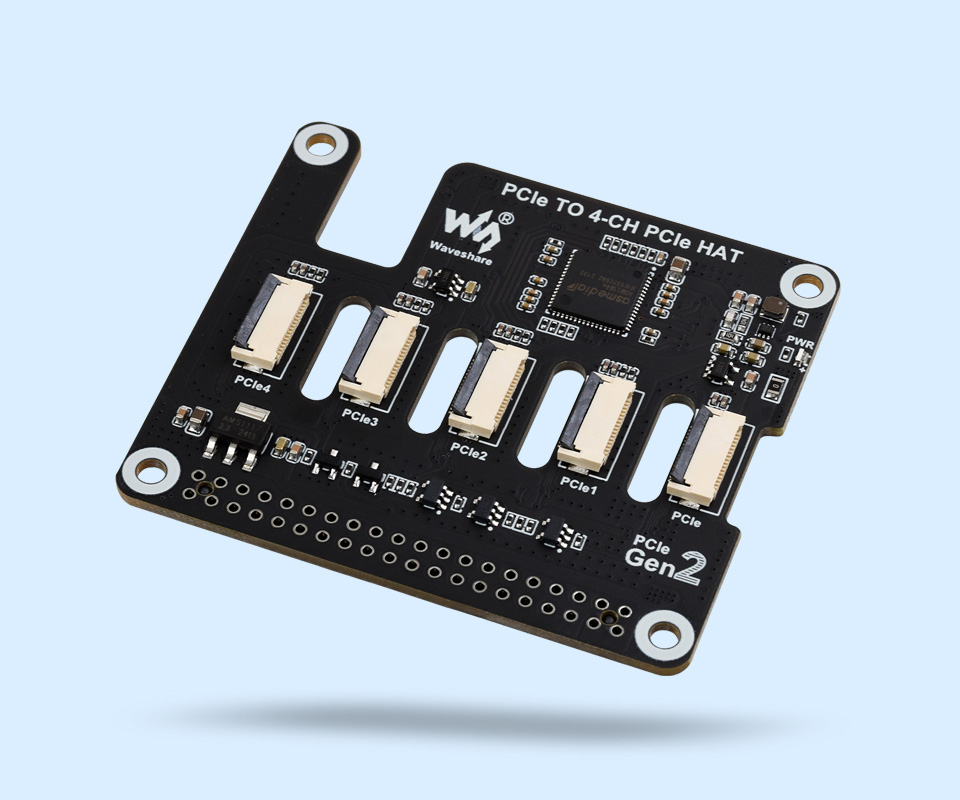 树莓派5 四通道PCIe FFC 扩展板