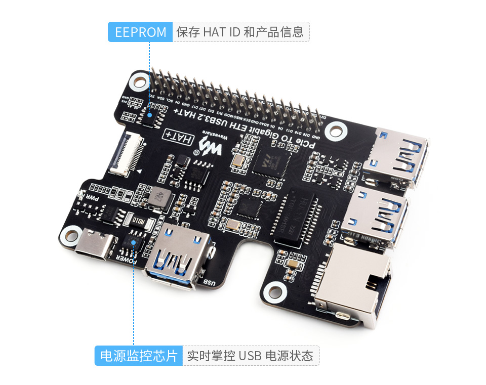板载电源监控芯片和 EEPROM