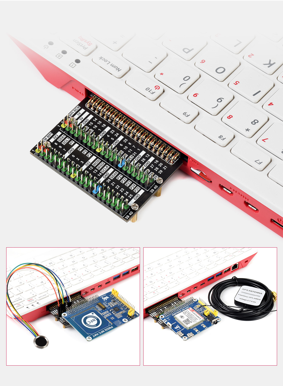 树莓派Raspberry Pi 400接口转接模块接入各种扩展板
