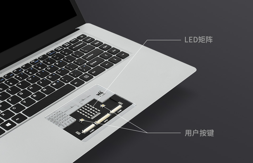 PILAPTOP CM3+ Package A树莓派笔记本自带5x5 LED和用户按键