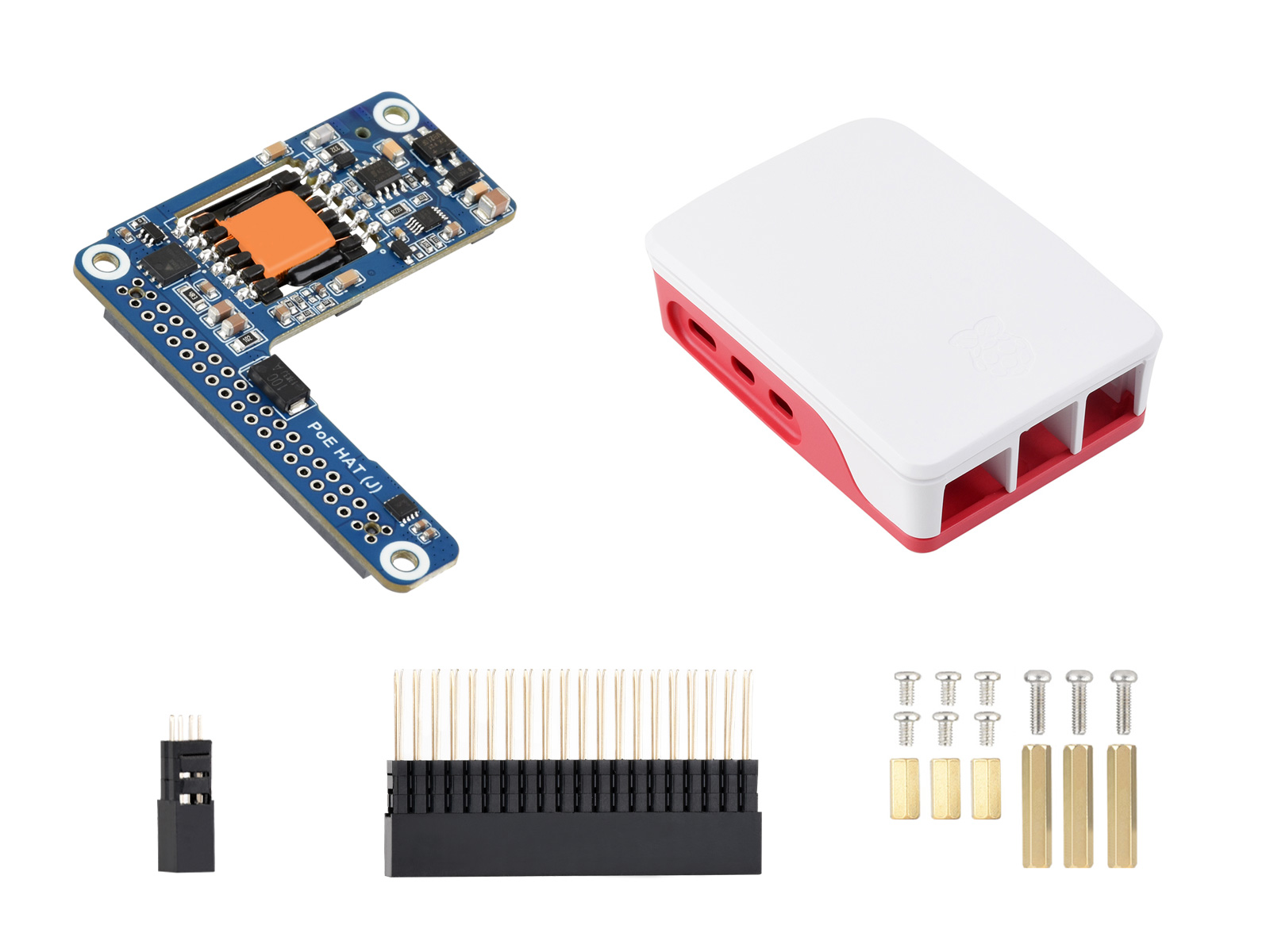 树莓派5/CM5专用PoE(+)扩展板带官方外壳 5V/5A性能稳定 隔离式开关电源 单网线供电与联网