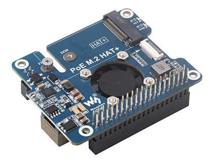 树莓派5 PCIe 转 M.2 扩展板，小巧一体式散热蓝底主图