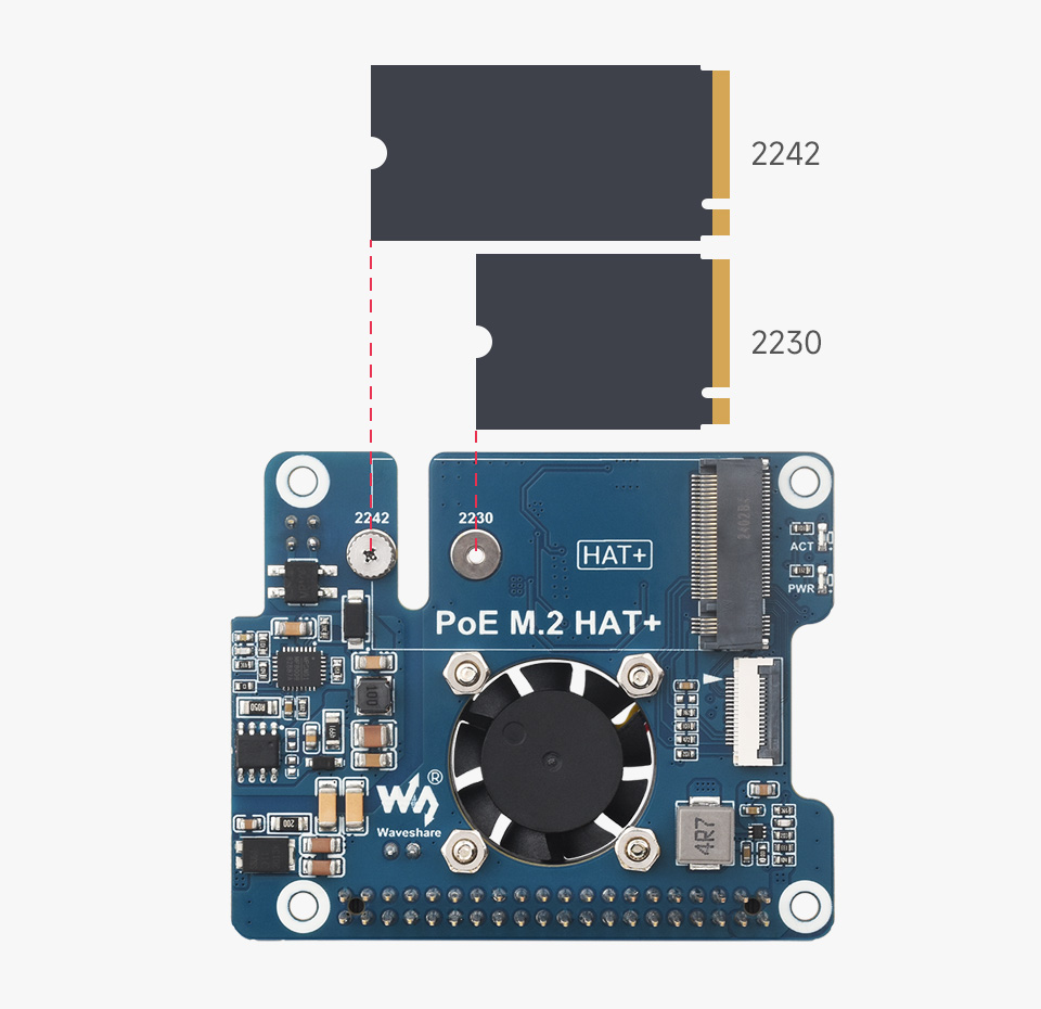 树莓派5 PCIe 转 M.2 扩展板,小巧一体式散热,适用的硬盘接口,包括M key和B&M Key