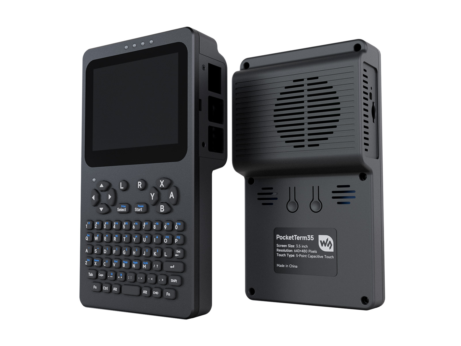 掌上 Linux 终端 3.5 英寸 640 × 480 高清全贴合触控屏 支持树莓派 4B / 5 便携开发与调试设备