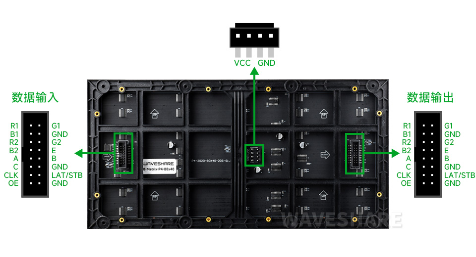 80 × 40 全彩 LED 点阵显示屏基于接口定义