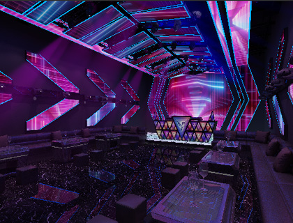 80 × 40 全彩 LED 点阵显示屏 娱乐场所展示应用场景