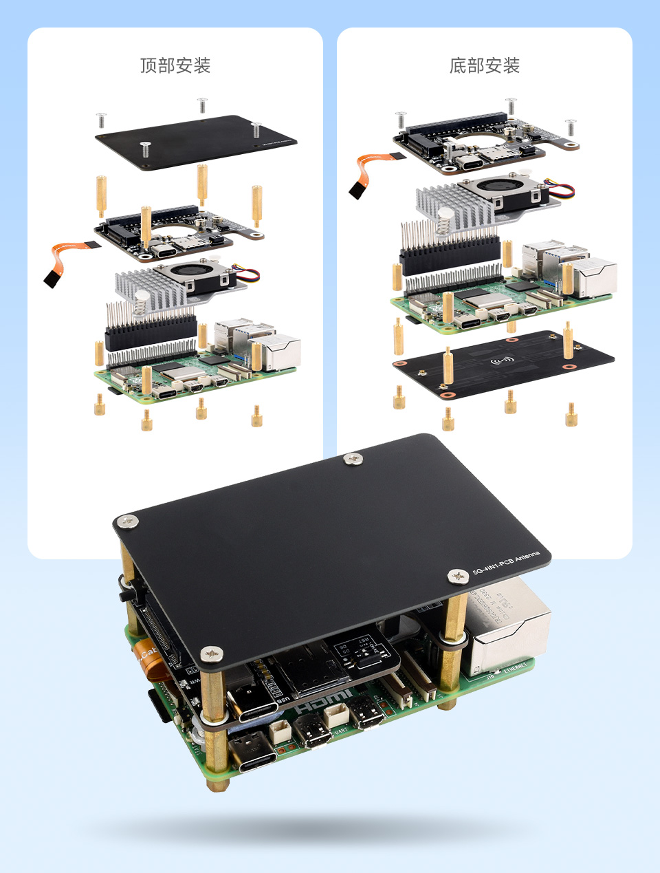 RM520N-GL 5G HAT+ 扩展板安装介绍