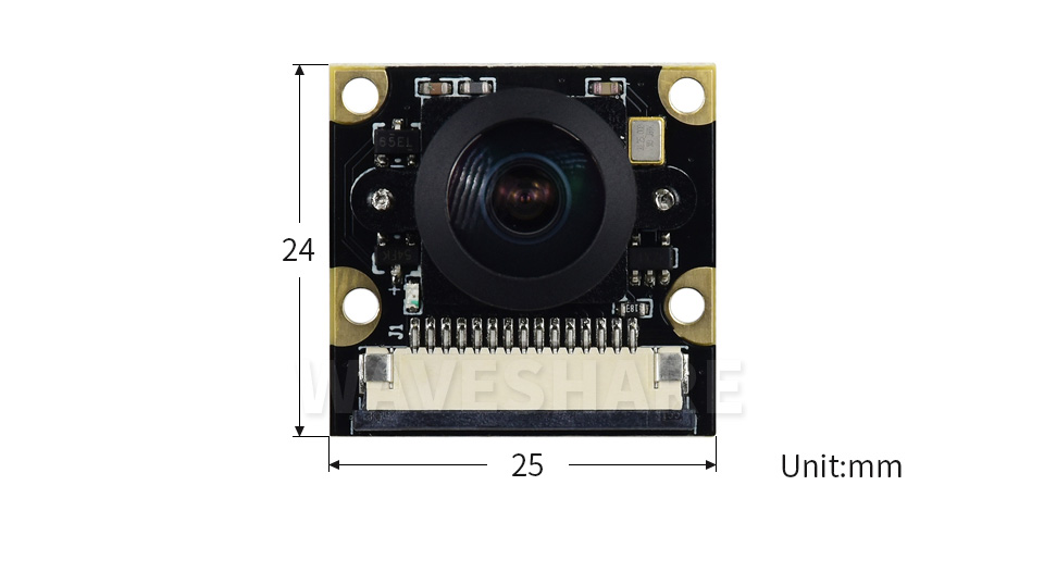 树莓派摄像头 H 型产品尺寸