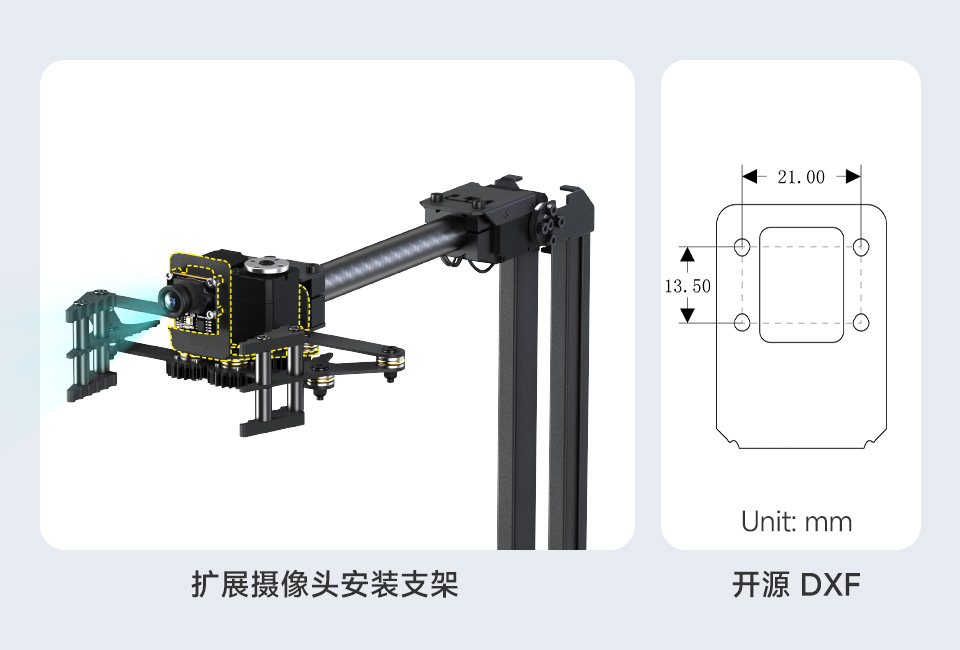 RoArm-M2-GA 四自由度机械臂支持安装摄像头 扩展视觉应用