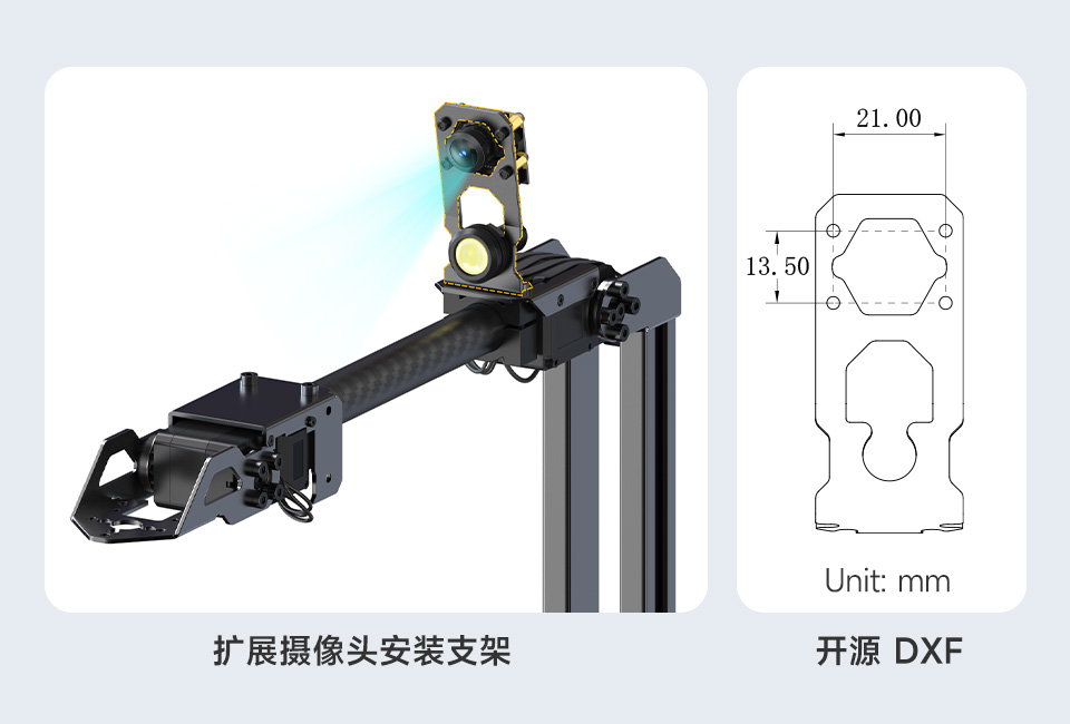 RoArm-M2-S 四自由度机械臂支持安装摄像头 扩展视觉应用