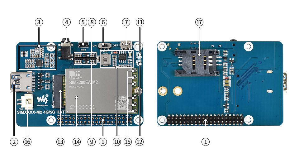 SIM8200EA-M2 樹莓派5G擴展板資源簡介