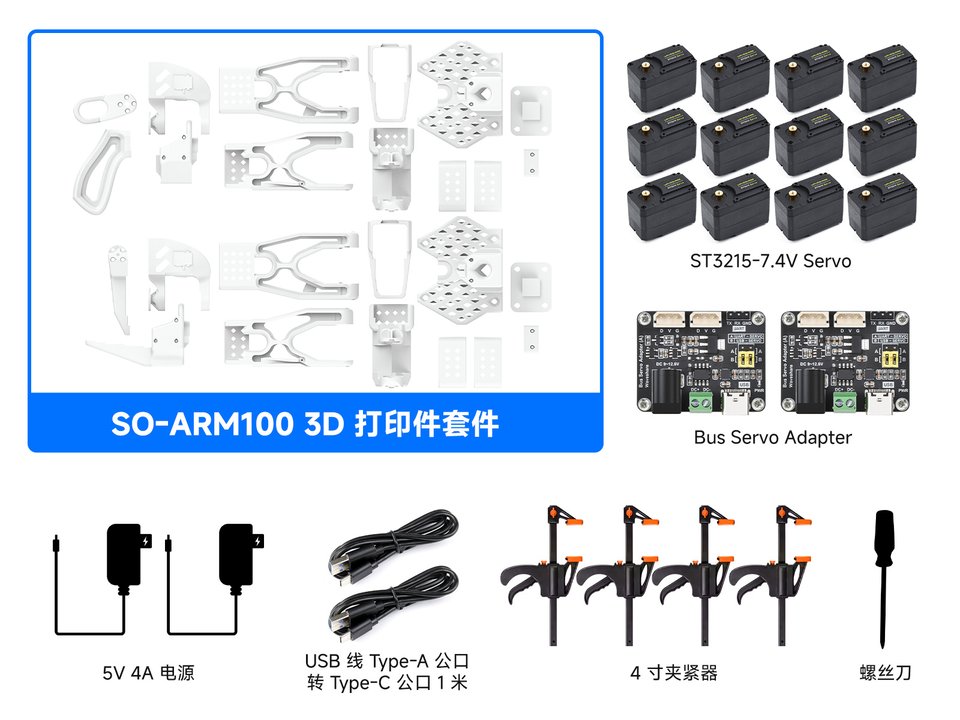 SO-ARM100 开源 6 轴机械臂配置清单