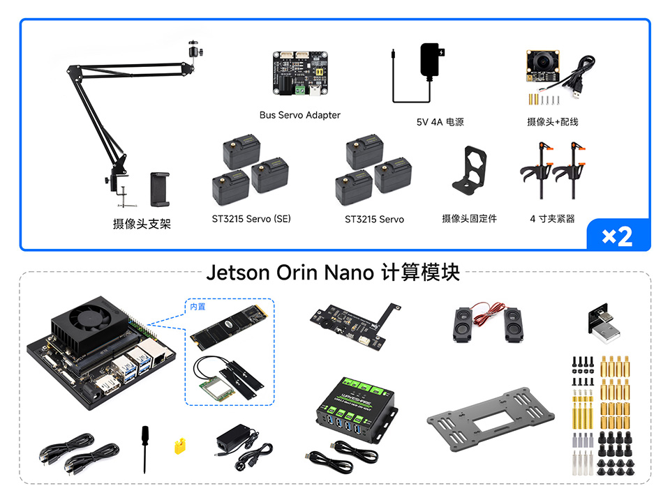 SO-ARM101 No-3DP Jetson Orin Nano Kit (SE) 配置清单