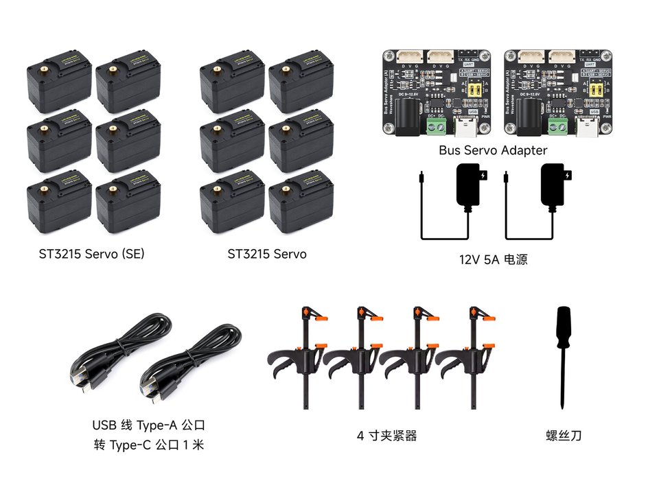 SO-ARM101 No-3DP Parts Kit (SE) 配置清单