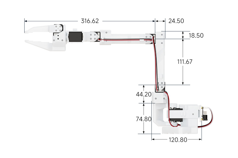 SO-ARM101 开源 6 轴机械臂产品尺寸